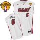 Miami Heat Finals Patch -6 LeBron James White Stitched NBA Jersey