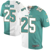 Nike Dolphins -25 Xavien Howard Aqua Green White Stitched NFL Elite Split Jersey