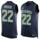 Nike Seahawks -22 C J Prosise Steel Blue Team Color Stitched NFL Limited Tank Top Jersey