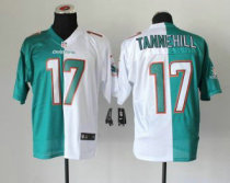 NEW Miami Dolphins -17 Ryan Tannehill White Green Split Elite NFL Jerseys New Style