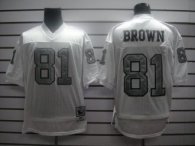 Mitchell And Ness 1994 Raiders -81 T Brown White Silver No Stitched NFL Jersey With 75TH Anniversary