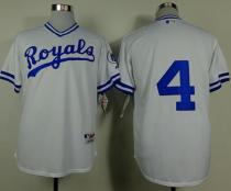 Kansas City Royals -4 Alex Gordon White 1974 Turn Back The Clock Stitched MLB Jersey