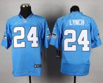 Nike Seattle Seahawks #24 Marshawn Lynch Light Blue Men‘s Stitched NFL Elite Jersey
