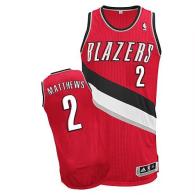 Revolution 30 Portland Trail Blazers -2 Wesley Matthews Red Stitched NBA Jersey