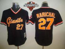 Mitchell And Ness San Francisco Giants #27 Juan Marichal Black Throwback w 2012 World Series Champio