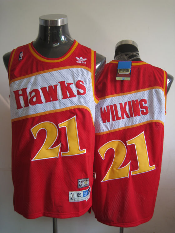 Atlanta Hawks -21 Dominique Wilkins Red Stitched Throwback NBA Jersey