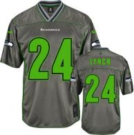 Nike Seattle Seahawks #24 Marshawn Lynch Grey Men's Stitched NFL Elite Vapor Jersey