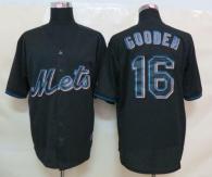 New York Mets -16 Dwight Gooden Black Fashion Stitched MLB Jersey