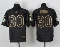 Nike Green Bay Packers #30 John Kuhn Black Gold No Fashion Men's Stitched NFL Elite Jersey