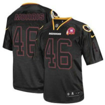Nike Redskins -46 Alfred Morris Lights Out Black With 80TH Patch Stitched NFL Elite Jersey