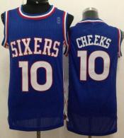 Philadelphia 76ers -10 Maurice Cheeks Blue Throwback Stitched NBA Jersey