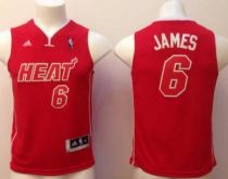 Miami Heat #6 LeBron James Red Pride Swingman Stitched Youth NBA Jersey