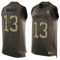 Nike Titans -13 Kendall Wright Green Stitched NFL Limited Salute To Service Tank Top Jersey