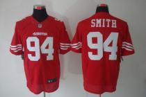 Nike San Francisco 49ers -94 Justin Smith Red Team Color Mens Stitched NFL Elite Jersey