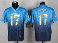 Nike San Diego Chargers #17 Philip Rivers Electric Blue Navy Blue Men’s Stitched NFL Elite Fadeaway