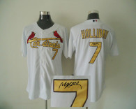 Autographed MLB St Louis Cardinals #7 Matt Holliday White Gold No  Cool Base Stitched Jersey
