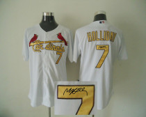 Autographed MLB St Louis Cardinals #7 Matt Holliday White Gold No  Cool Base Stitched Jersey