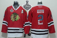 Chicago Blackhawks -2 Duncan Keith Red USA Flag Fashion 2015 Stanley Cup Stitched NHL Jersey