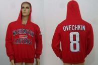 CCM Washington Capitals -8 Alex Ovechkin Red Lace Up Hoodie