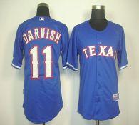 Texas Rangers #11 Yu Darvish Blue 40th Anniversary Patch Cool Base Stitched MLB Jersey