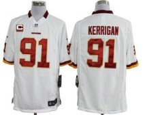 Nike Redskins -91 Ryan Kerrigan White With C Patch Stitched NFL Game Jersey