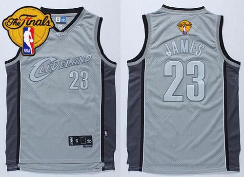 Cleveland Cavaliers -23 LeBron James Grey Anniversary Style The Finals Patch Stitched NBA Jersey