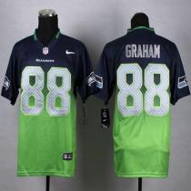 Nike Seattle Seahawks #88 Jimmy Graham Steel Blue Green Men's Stitched NFL Elite Fadeaway Fashion Je