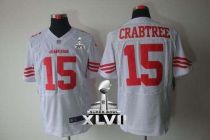 Nike San Francisco 49ers #15 Michael Crabtree White Super Bowl XLVII Men‘s Stitched NFL Elite Jersey