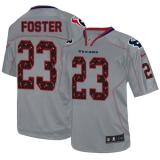 Nike Houston Texans -23 Arian Foster New Lights Out Grey Mens Stitched NFL Elite Jersey