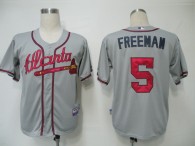 Atlanta Braves #5 Freddie Freeman Grey Cool Base Stitched MLB Jersey