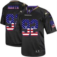 Nike Ravens -92 Haloti Ngata Black Men's Stitched NFL Elite USA Flag Fashion Jersey