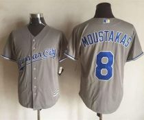 Kansas City Royals -8 Mike Moustakas New Grey Cool Base Stitched MLB Jersey