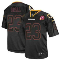Nike Redskins -23 DeAngelo Hall Lights Out Black With 80TH Patch Stitched NFL Elite Jersey