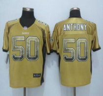 Nike New Orleans Saints -50 Stephone Anthony Gold Stitched NFL Elite Drift Fashion Jersey