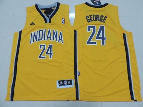 Indiana Pacers #24 Paul George Yellow Youth Stitched NBA Jersey