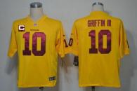 Nike Washington Redskins -10 Robert Griffin III Yellow With C Patch Men's Stitched NFL Elite Jersey