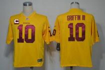 Nike Washington Redskins -10 Robert Griffin III Yellow With C Patch Men's Stitched NFL Elite Jersey