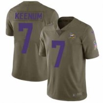Minnesota Vikings -7 Case Keenum Olive Nike NFL Limited 2017 Salute to Service Jersey