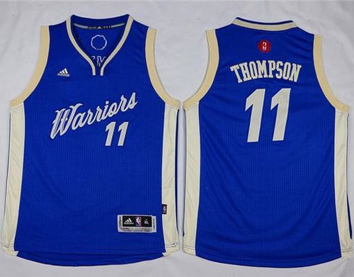 Golden State Warriors #11 Klay Thompson Blue 2015-2016 Christmas Day Stitched Youth NBA Jersey