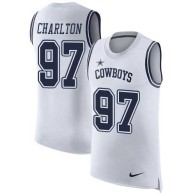 Nike Cowboys -97 Taco Charlton White Stitched NFL Limited Rush Tank Top Jersey
