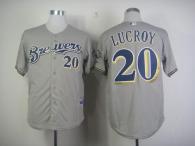 Milwaukee Brewers -20 Jonathan Lucroy Grey Cool Base Stitched MLB Jersey