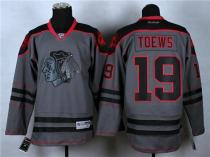 Chicago Blackhawks -19 Jonathan Toews Charcoal Cross Check Fashion Stitched NHL Jersey
