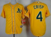 Oakland Athletics #4 Coco Crisp Yellow Cool Base Stitched MLB Jersey