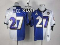 Nike Ravens -27 Ray Rice Purple White Super Bowl XLVII Stitched NFL Elite Split Jersey