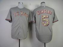 Texas Rangers #5 Ian Kinsler Grey USMC Cool Base Stitched MLB Jersey