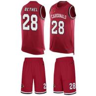 Cardinals -28 Justin Bethel Red Team Color Stitched NFL Limited Tank Top Suit Jersey