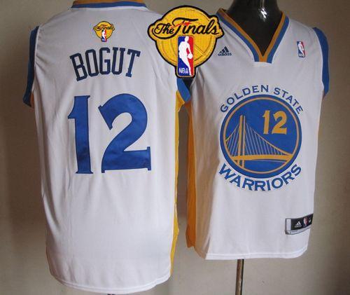 Golden State Warriors -12 Andrew Bogut White The Finals Patch Stitched NBA Jersey