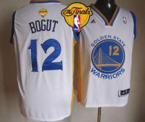 Golden State Warriors -12 Andrew Bogut White The Finals Patch Stitched NBA Jersey