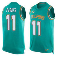 Nike Miami Dolphins -11 DeVante Parker Aqua Green Team Color Stitched NFL Limited Tank Top Jersey