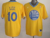 Golden State Warriors -10 David Lee Gold 2013 Christmas Day Swingman Stitched NBA Jersey